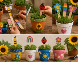 Kreativwerkstatt: Blumentopf & Pflanzenstecker