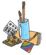 Kreativangebot mit Serviettentechnik mit Farbe und Papier