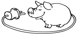 Elektrotechnik mit dem kleinen Elektroschwein