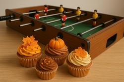 Muffins dekorieren + Kicker Turnier Muffins dekorieren + Kicker Turnier