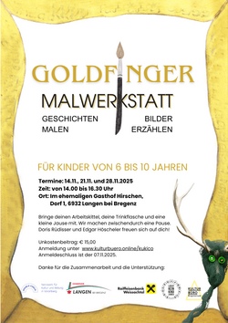 Goldfinger Malwerkstatt für Kinder von 6 - 10 Jahren