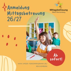Verbindliche Anmeldung zur Mittagsbetreuung im Schuljahr 2026/2027