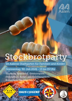 Stockbrotparty für Familien, Kinder und Jugendliche