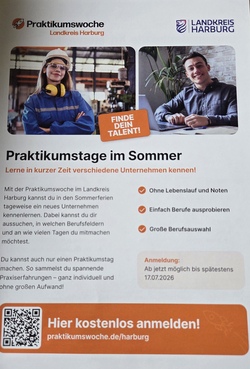 Melde Dich an und lerne Unternehmen kennen: PRAKTIKUMSTAGE IN DEN SOMMERFERIEN