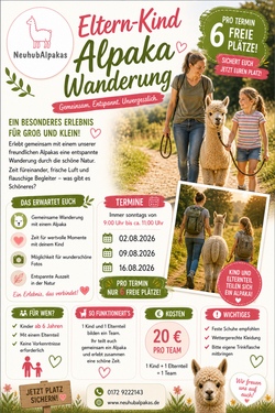 Eltern-Kind Alpaka Wanderung