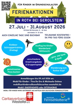 Ferienaktionen 5. Sommerferienwoche (27.07. - 31.07.2026) in Roth/Gerolstein