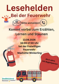 Stadtbücherei: Die Lesehelden bei der Feuerwehr