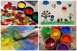 Bunte Leinwandkunst mit Patcholino