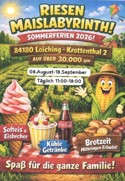 Riesen Maislabyrint - Sommerferien 2026 - externe Anmeldung