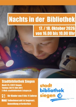 Nachts in der Bibliothek - Eine Lesenacht für junge Bücherfans in der Stadtbibliothek Siegen