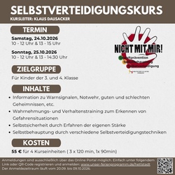 Selbstverteidigungskurs - "Nicht mit mir!" 2-4 Klasse
