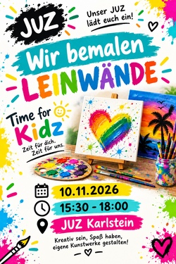 Wir bemalen Leinwände für unser JUZ