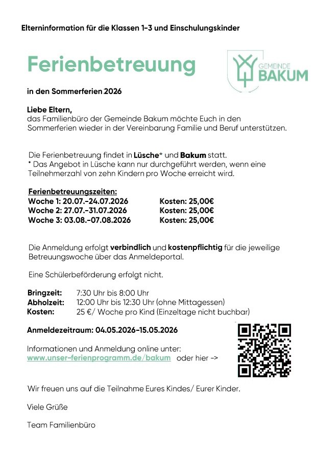 Ferienprogramm Bakum Logo