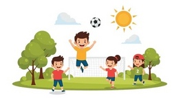 Sport und Spiel am Sportplatz 