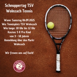 Tennis Schnuppertag für Kinder und Jugendliche