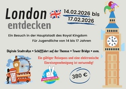 London-Freizeit 2026 (Zahlung erst nach Aufforderung!)