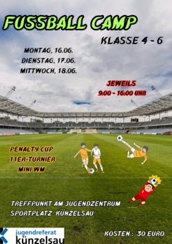 Fußballcamp des Jugendreferats im Stadion Künzelsau - Pfingstferien