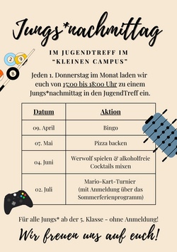 Jungs*nachmittag im JugendTreff "Mario-Kart-Turnier"