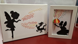 Schattenbild oder Karte mit Diamond Painting
