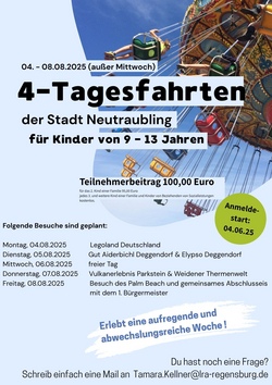 4-Tagesfahrten (außer Mittwoch)