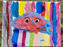 Fluffy Wolken &ndash; Mixed-Media Malerei