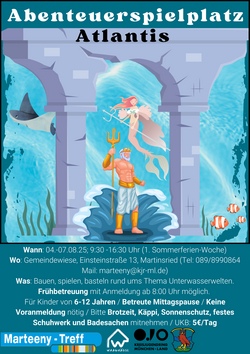 Abenteuerspielplatz "Atlantis" auf der Wiese vor der Grundschule Martinsried