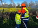 Blaulicht-Wasser-Action