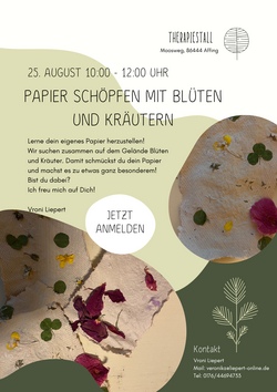 Papier schöpfen mit Blüten und Kräutern 
