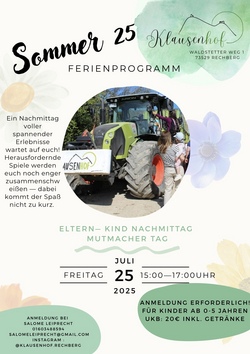 Eltern-Kind Nachmittag- Mutmachertag auf dem Bauernhof