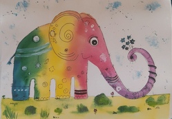 Aquarellkurs: Regenbogen-Elefant (Kurs 1)