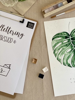  Handlettering & Aquarell -  Kunstwerkstatt Omumi zu Besuch im JuSt 