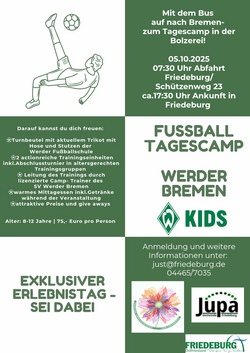 Fussball Tagescamp in der Bolzerei Werder Bremen! 