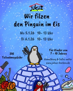 Filzen für Kinder - Wir filzen den Pinguin im Eis!