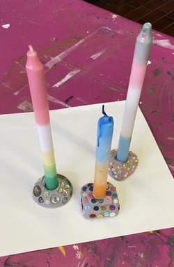 Dip Dye  Kerzen mit Kerzenst&auml;nder mit Sabine 