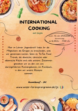 International cooking 3.0 mit Leyla (Achtung! Veranstaltung besteht aus zwei Terminen!)