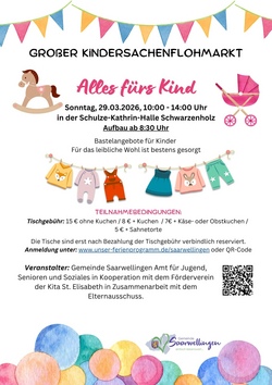 Gro&szlig;er Kindersachenflohmarkt (Anmeldung + 1 Cremekuchen/Torte)