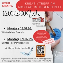 Kreativtreff am Montag im Jugendtreff: buntes Faschingsbasteln