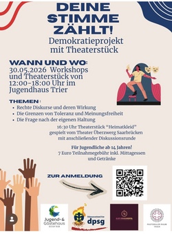 Deine Stimme z&auml;hlt- Demokratietag im Jugendhaus Trier mit Theaterst&uuml;ck 