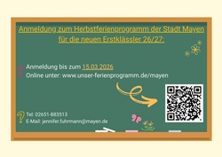 Herbstferienprogramm f&uuml;r die Erstkl&auml;ssler 2026/2027