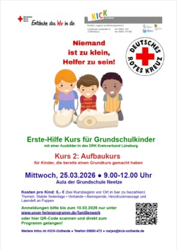 "Niemand ist zu klein, Helfer zu sein" - Erste Hilfe Kurs f&uuml;r Grundschulkinder - KURS 2