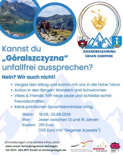 NEU - Jugendbegegnung Zakopane 