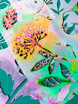 KUNSTSEITEN - Experimente mit Farben & Schablonen