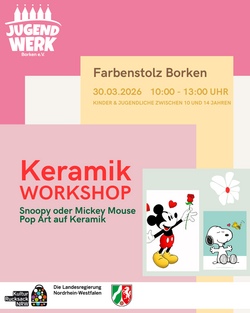 Keramik-Workshop *Snoopy oder Mickey Mouse Pop Art auf Keramik*