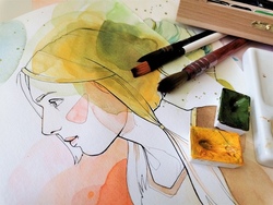 Aquarellmalerei auf Papier
