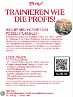 Trainiere wie die Profis - FC Zell und VfB Fu&szlig;ballschule