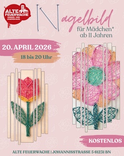 Nail Your Art! Blumenbild aus N&auml;geln und Faden - Special im M&auml;dchen*Treff