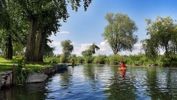 Kanu fahren auf dem Neckar