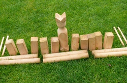 Wikingerschach (Kubb) spielen und Waffeln backen 2