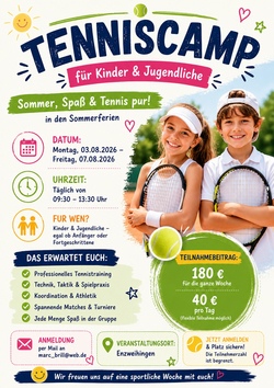 Tenniscamp in den Sommerferien