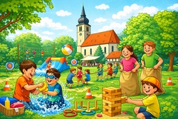 Spiel und Spa&szlig; rund um den Kirchturm